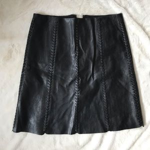 High Waisted Leather Skirt